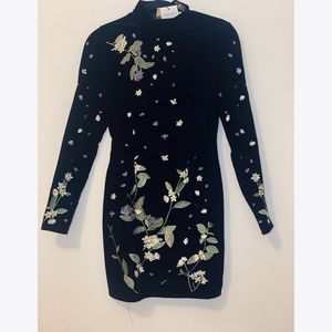 Velvet floral Dress